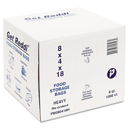 Inteplast Group Food Bags, 8 qt, 1 mil, 8" x 18", Clear, 1,000/Carton