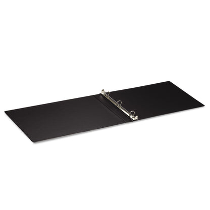 Universal Ledger-Size Round Ring Binder with Label Holder, 3 Rings, 1" Capacity, 11 x 17, Black