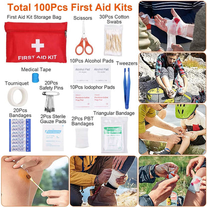 125-Pieces: Emergency Survival Gear Tactical for Outdoor Adventure