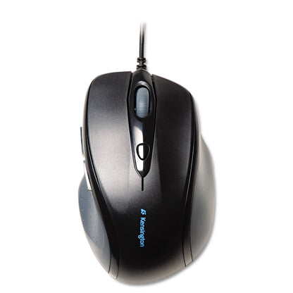 Kensington Pro Fit Wired Full-Size Mouse, USB 2.0, Right Hand Use, Black