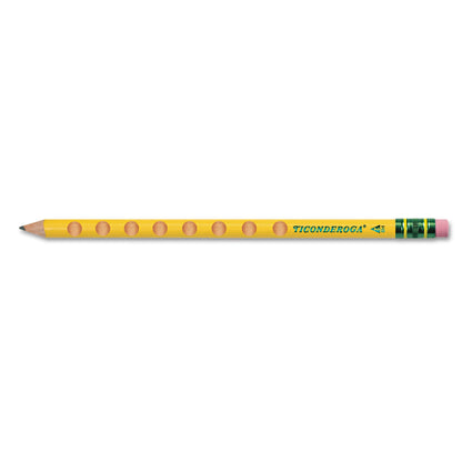 Ticonderoga Groove Pencils, HB (#2), Black Lead, Yellow Barrel, 10/Pack