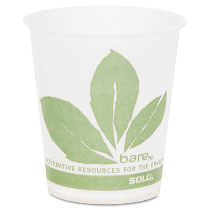 SOLO Bare Eco-Forward Treated Paper Cold Cups, 5 oz, Green/White, 100/Sleeve, 30 Sleeves/Carton