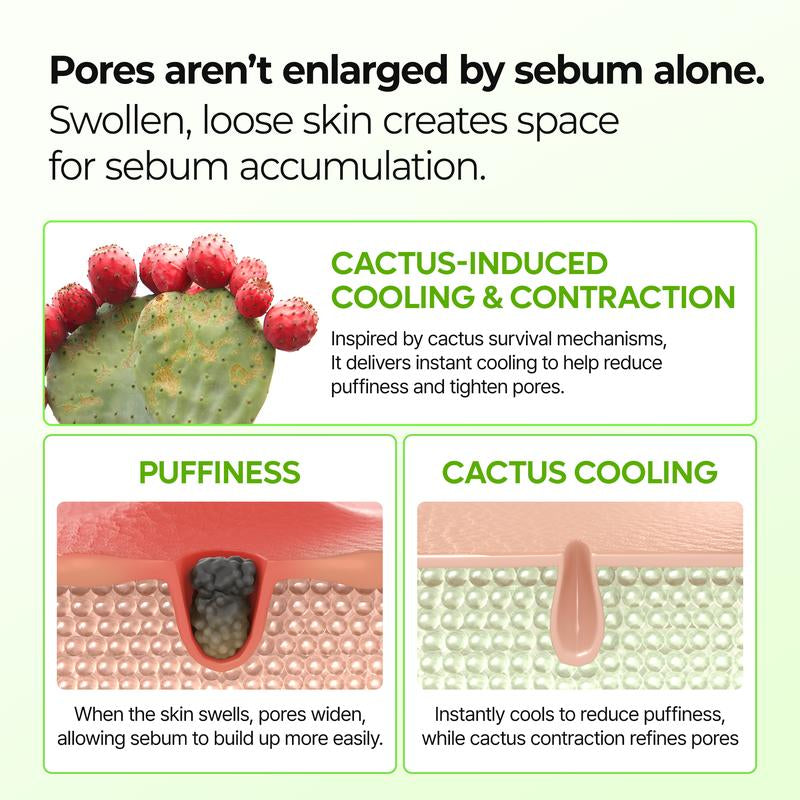 [Dr.Melaxin Official] CACTOX PORE RELIEF MULTI BALM with Cactus Cooling Reduce Puffiness & Pore Tightening for Visible Pore Care Skin Repair