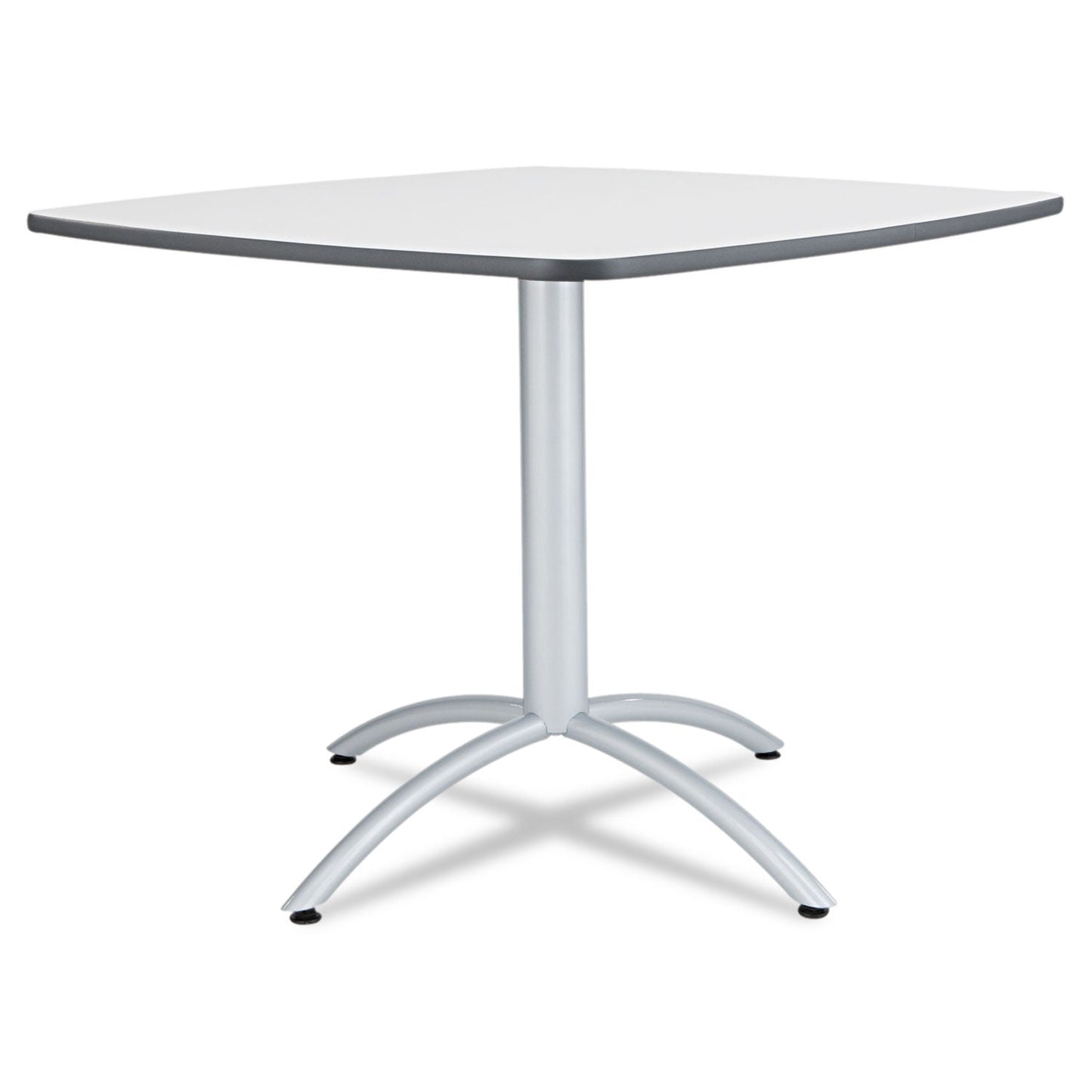Iceberg CafeWorks Table, Cafe-Height, Square Top, 36w x 36d x 30h, Gray/Silver