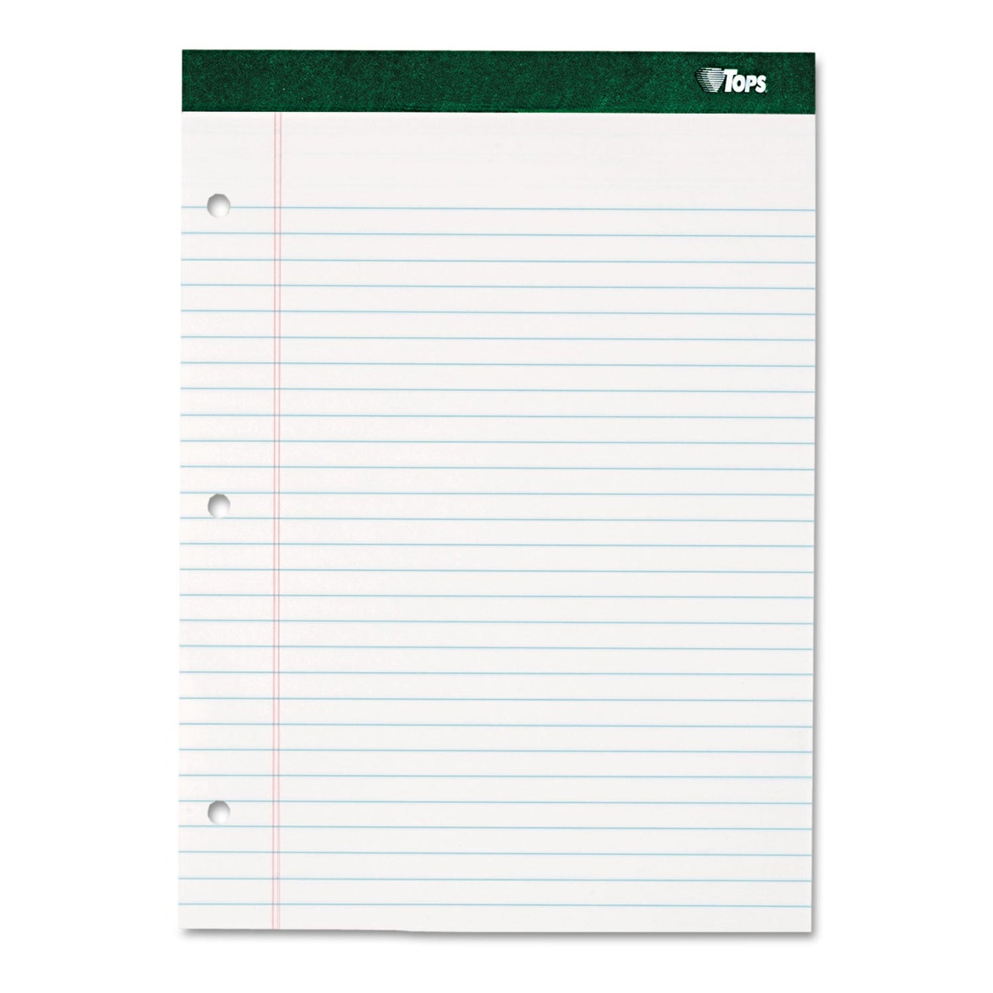 TOPS Double Docket Ruled Pads with Extra Sturdy Back, Wide/Legal Rule, 100 White 8.5 x 11.75 Sheets