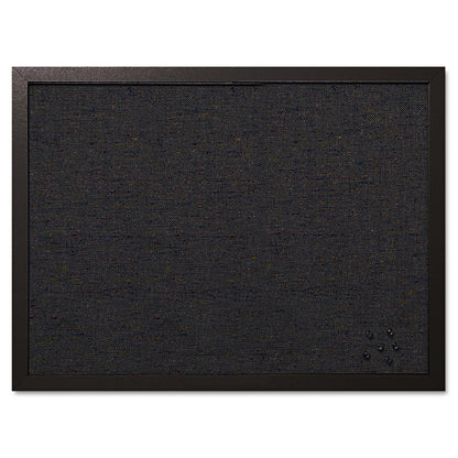 MasterVision Designer Fabric Bulletin Board, 24 x 18, Black Fabric/Black Frame