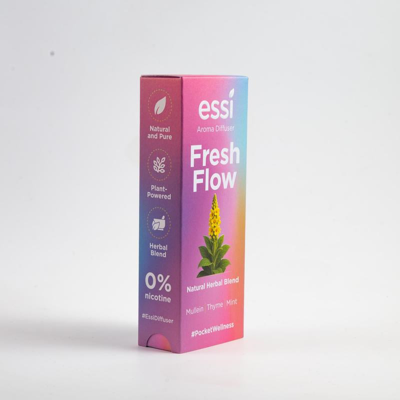Essi Fresh Flow Premium Portable Aroma Herbal Device Mullein Thyme Mint Blend Natural Plant-Based Calming Home Fragrance on the Go