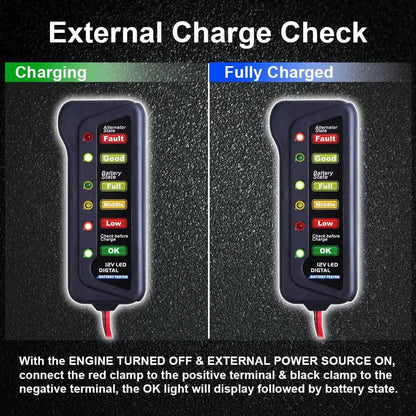 12V Car Digital Battery/Alternator Tester 15 Amps