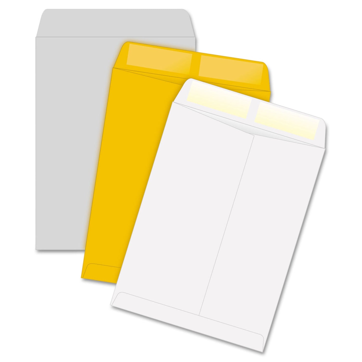 Quality Park Catalog Envelope, 28 lb Bond Weight Kraft, #10 1/2, Square Flap, Gummed Closure, 9 x 12, White, 100/Box