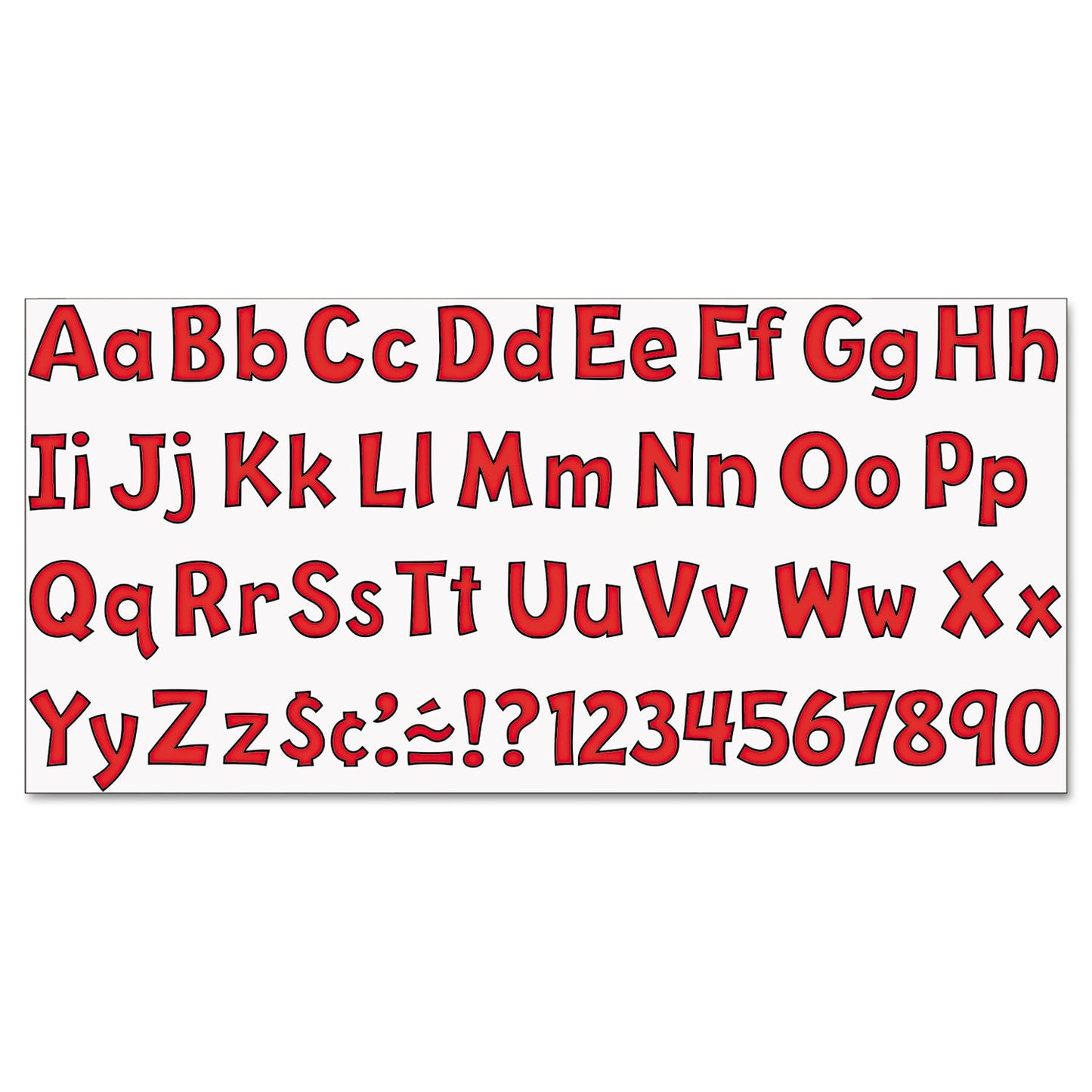TREND Ready Letters Playful Combo Set, Red, 4"h, 216/Set