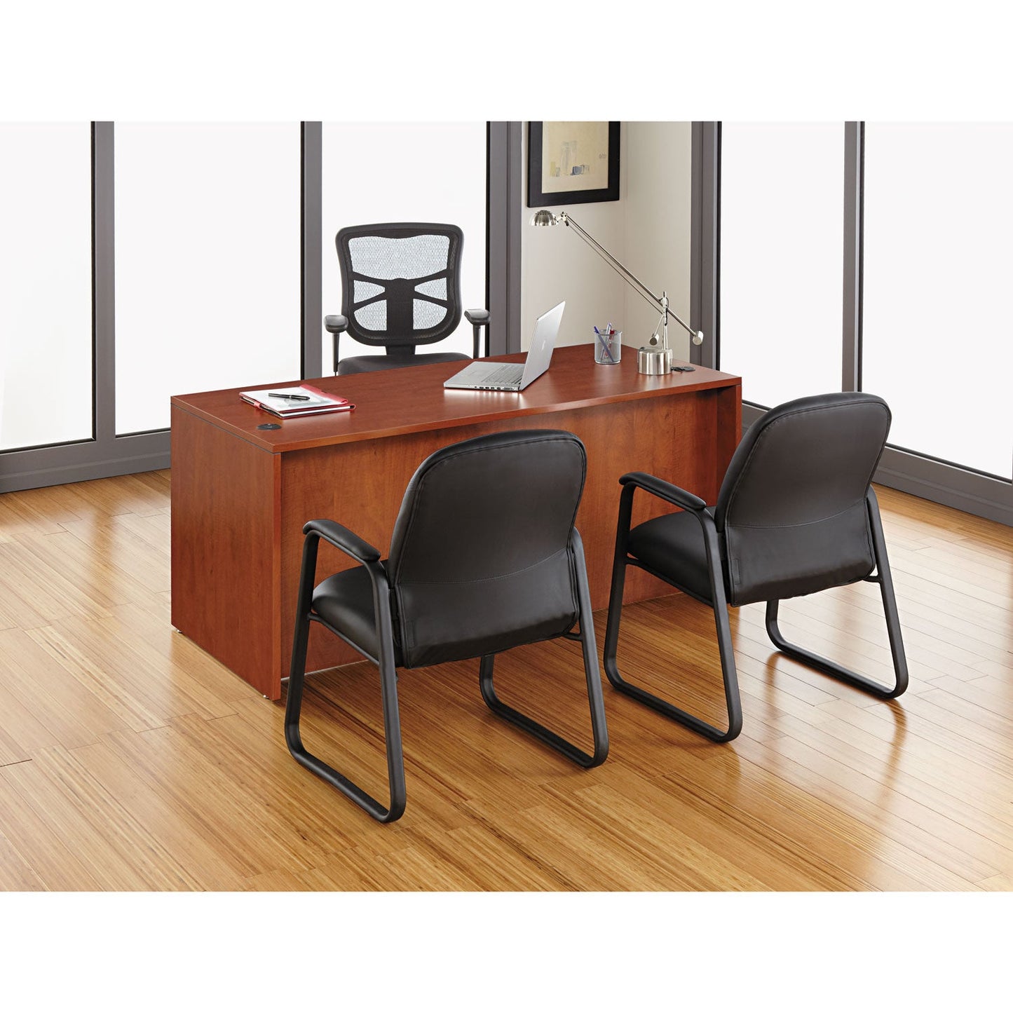 Alera Genaro Series High-Back Guest Chair, 24.60" x 24.80" x 36.61", Black