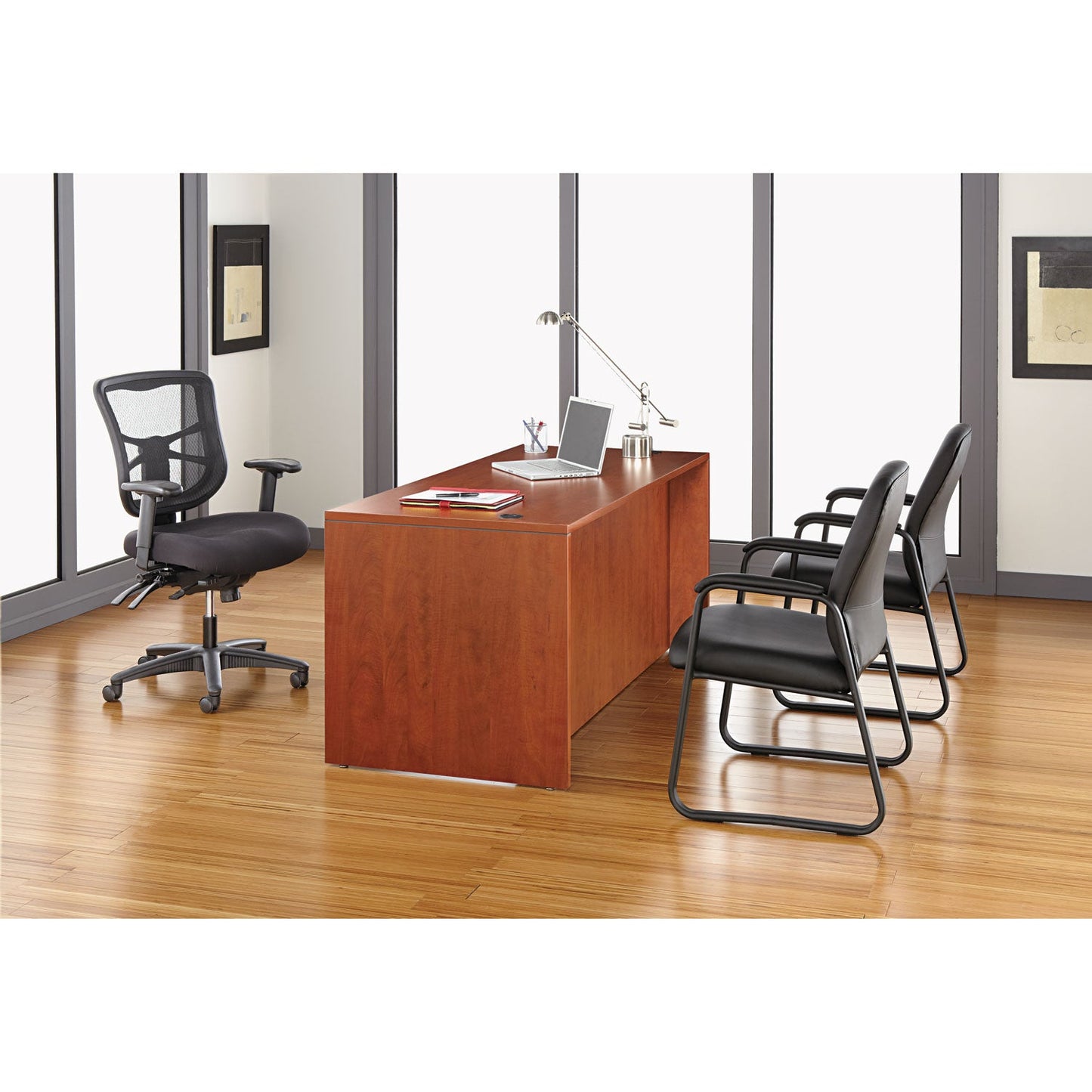 Alera Genaro Series High-Back Guest Chair, 24.60" x 24.80" x 36.61", Black