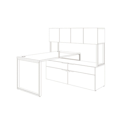 HON Voi O-Leg Support for Low Credenza, 2 x 29.75 x 7, Platinum Metallic