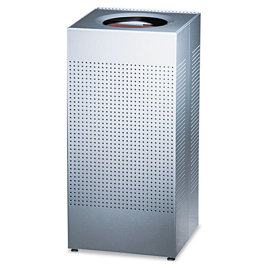 Rubbermaid Designer Line Silhouettes Receptacle, Steel, 16 gal, Silver Metallic