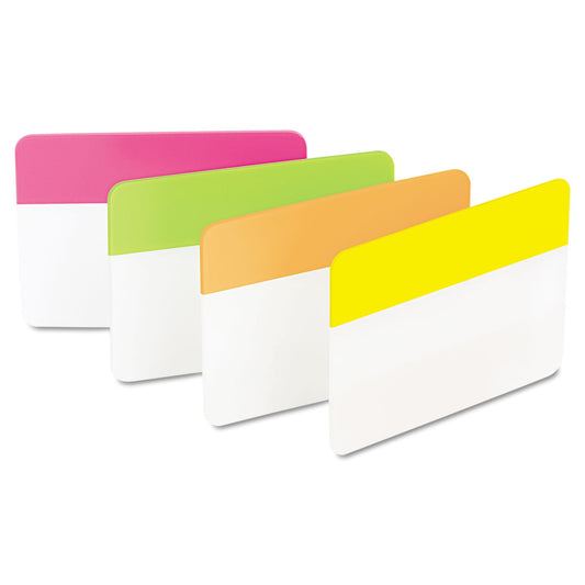 Post-it Solid Color Tabs, 1/5-Cut, Assorted Bright Colors, 2" Wide, 24/Pack
