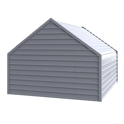 13ftx13ft Metal Livestock Shelter with Enclosed Rear Panel