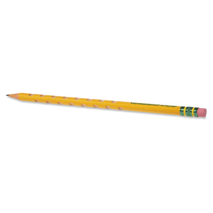 Ticonderoga Groove Pencils, HB (#2), Black Lead, Yellow Barrel, 10/Pack