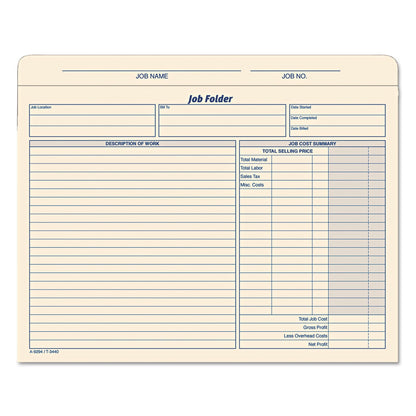TOPS Job Folder, Straight Tabs, Letter Size, Manila, 20/Pack