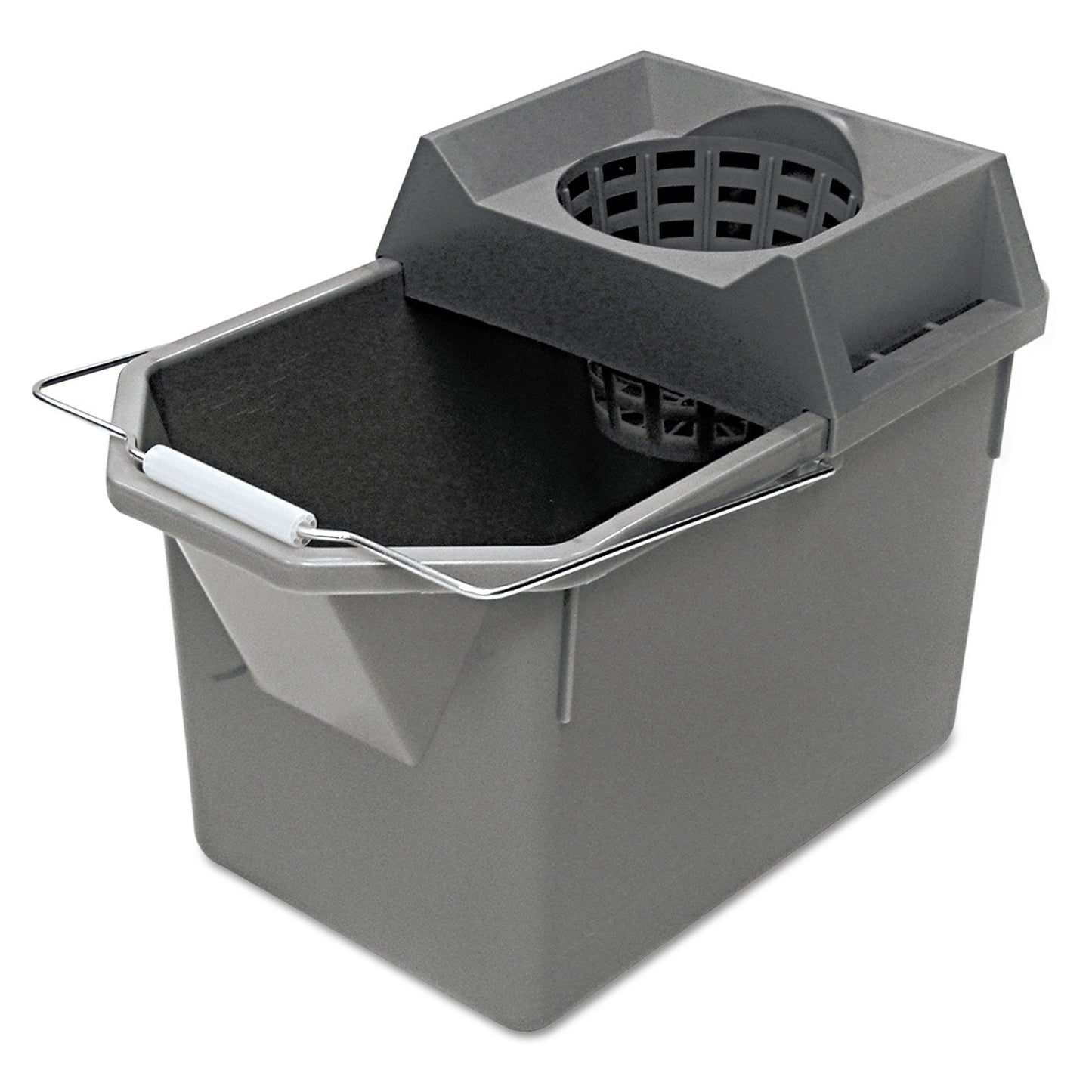 Rubbermaid Pail/Strainer Combination, 15 qt, Steel Gray