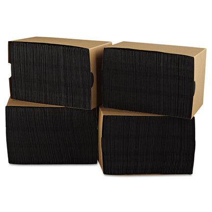 Hoffmaster Beverage Napkins, 2-Ply, 9 1/2 x 9 1/2, Black, 1000/Carton