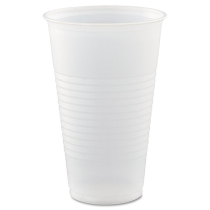 Dart High-Impact Polystyrene Cold Cups, 16 oz, Translucent, 50 Cups/Sleeve, 20 Sleeves/Carton