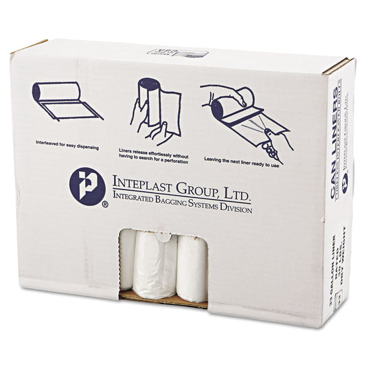 Inteplast Group High-Density Commercial Can Liners Value Pack, 33 gal, 10 microns, 33" x 39", Clear, 500/Carton