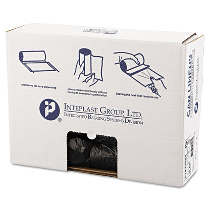 Inteplast Group High-Density Commercial Can Liners, 16 gal, 8 microns, 24" x 33", Black, 1,000/Carton