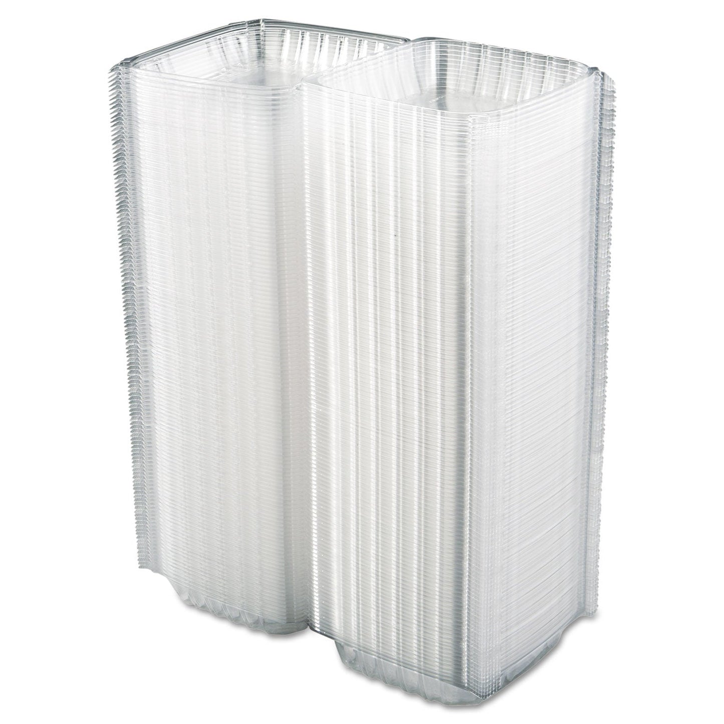 Dart ClearSeal Hinged-Lid Plastic Containers, 8.3 x 8.3 x 3, Clear, Plastic, 250/Carton