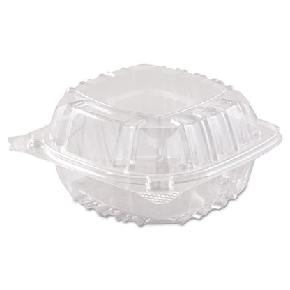 Dart ClearSeal Hinged-Lid Plastic Containers, 5.8 x 6 x 3, Clear, Plastic, 125/Pack, 4 Packs/Carton
