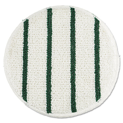 Rubbermaid Low Profile Scrub-Strip Carpet Bonnet, 19" Diameter, White/Green