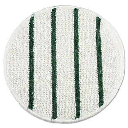 Rubbermaid Low Profile Scrub-Strip Carpet Bonnet, 21" Diameter, White/Green