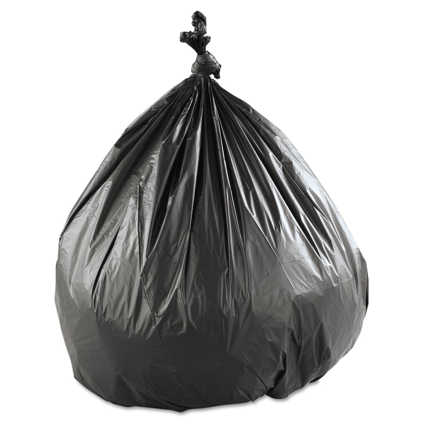 Inteplast Group High-Density Interleaved Commercial Can Liners, 45 gal, 22 microns, 40" x 48", Black, 150/Carton