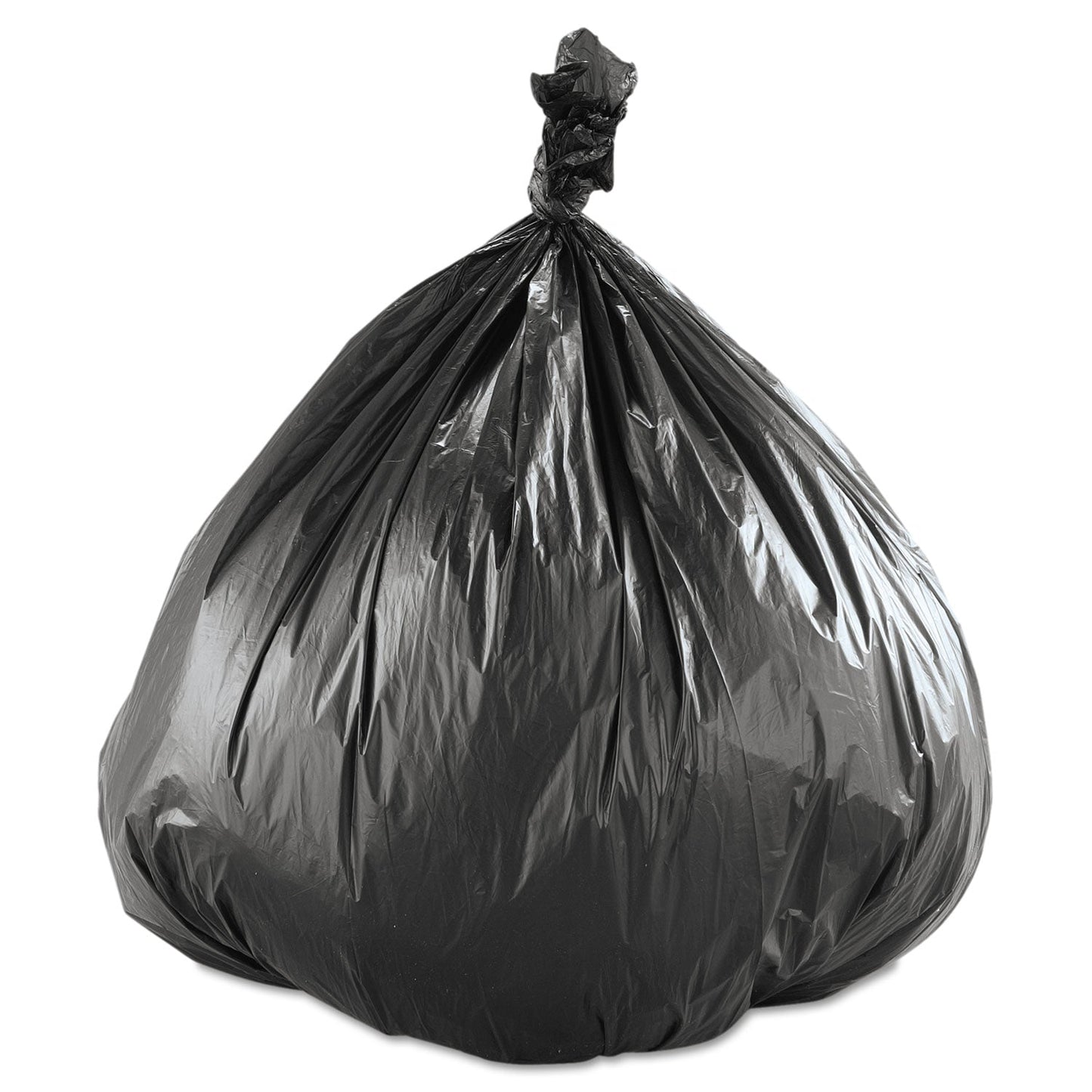 Inteplast Group High-Density Commercial Can Liners Value Pack, 45 gal, 19 microns, 40" x 46", Black, 150/Carton