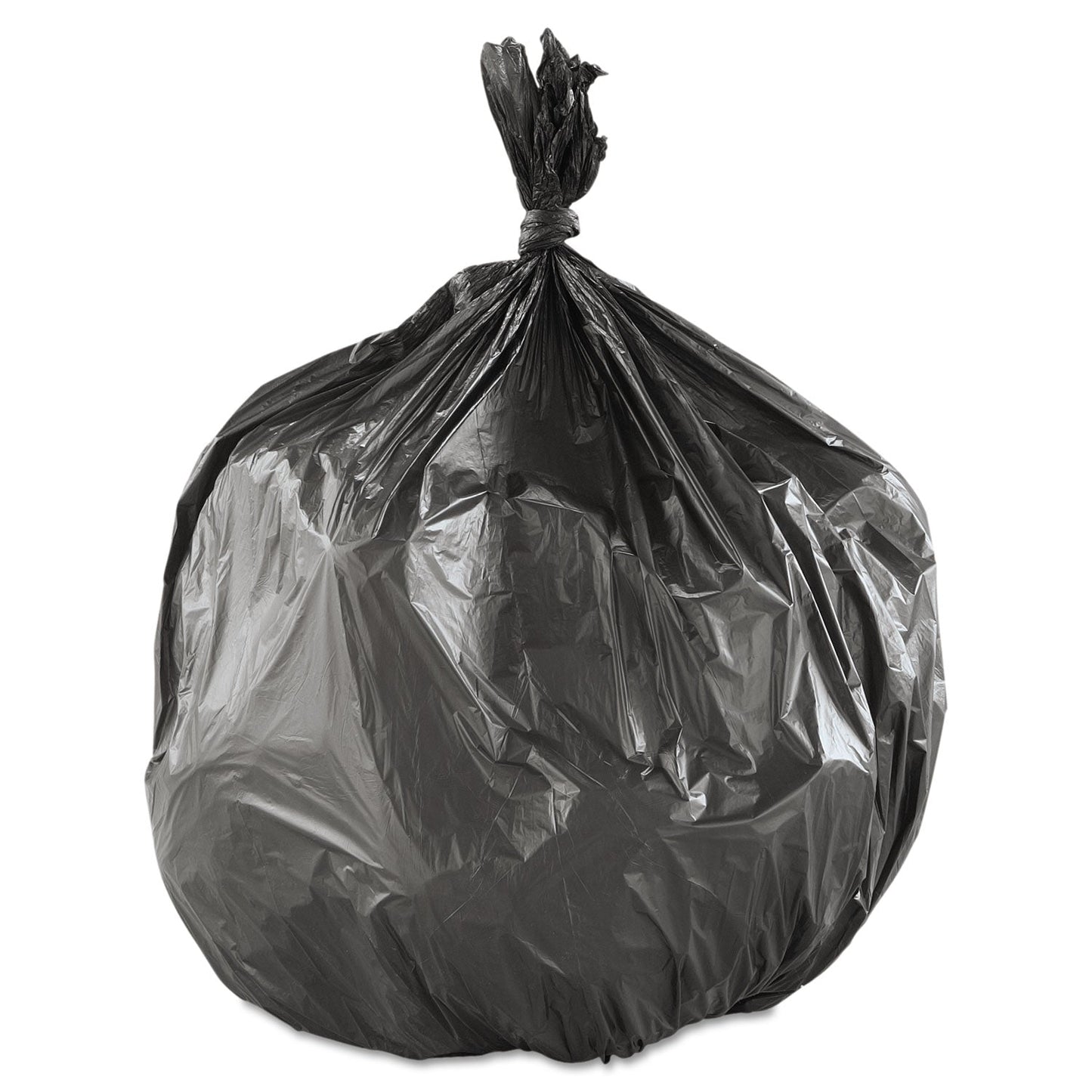 Inteplast Group High-Density Interleaved Commercial Can Liners, 33 gal, 16 microns, 33" x 40", Black, 250/Carton