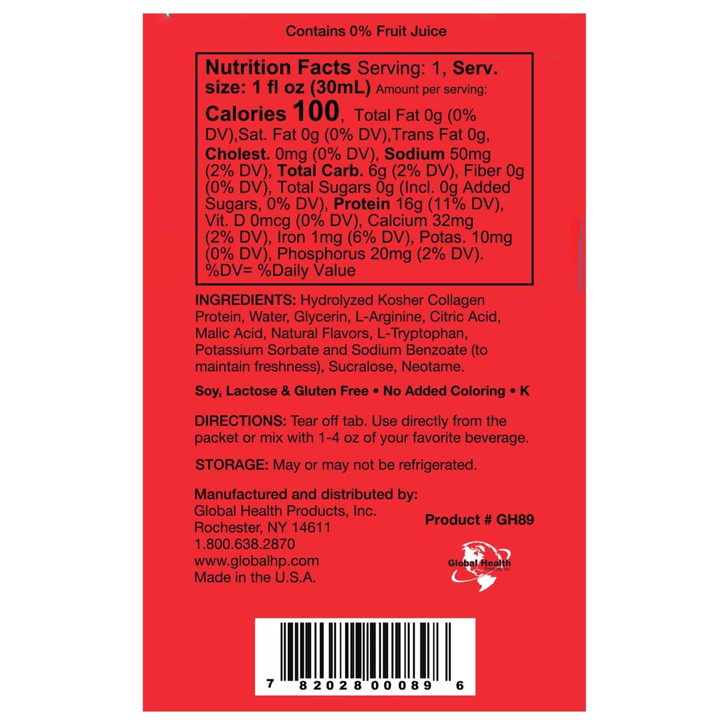 LiquaCel® Apple Concentrated Liquid Protein, Sugar Free, 1-ounce Packets GH-89