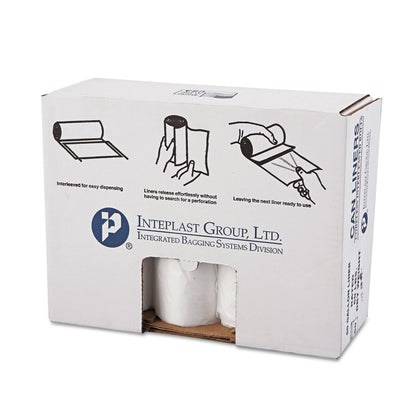 Inteplast Group High-Density Commercial Can Liners Value Pack, 60 gal, 14 microns, 38" x 58", Clear, 200/Carton