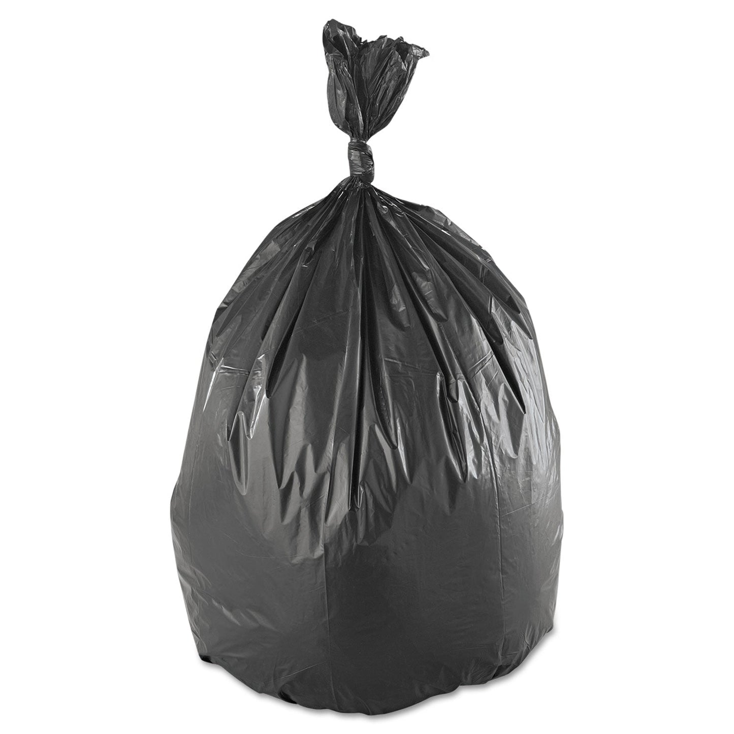 Inteplast Group Low-Density Commercial Can Liners, 60 gal, 1.4 mil, 38" x 58", Black, 100/Carton