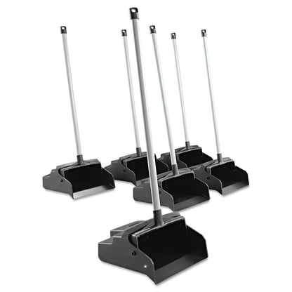 Impact LobbyMaster Plastic Dust Pan, 12w x 37h, Plastic, Black Pan/White Handle