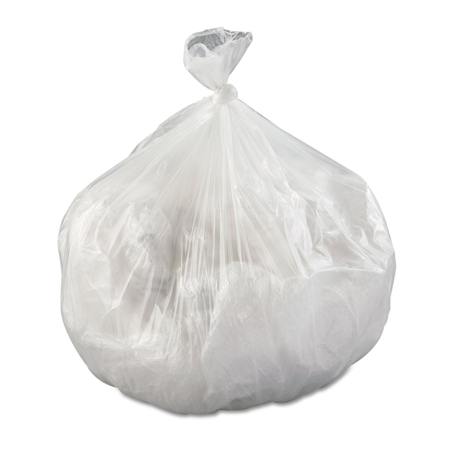 Inteplast Group High-Density Interleaved Commercial Can Liners, 33 gal, 11 microns, 33" x 40", Clear, 500/Carton