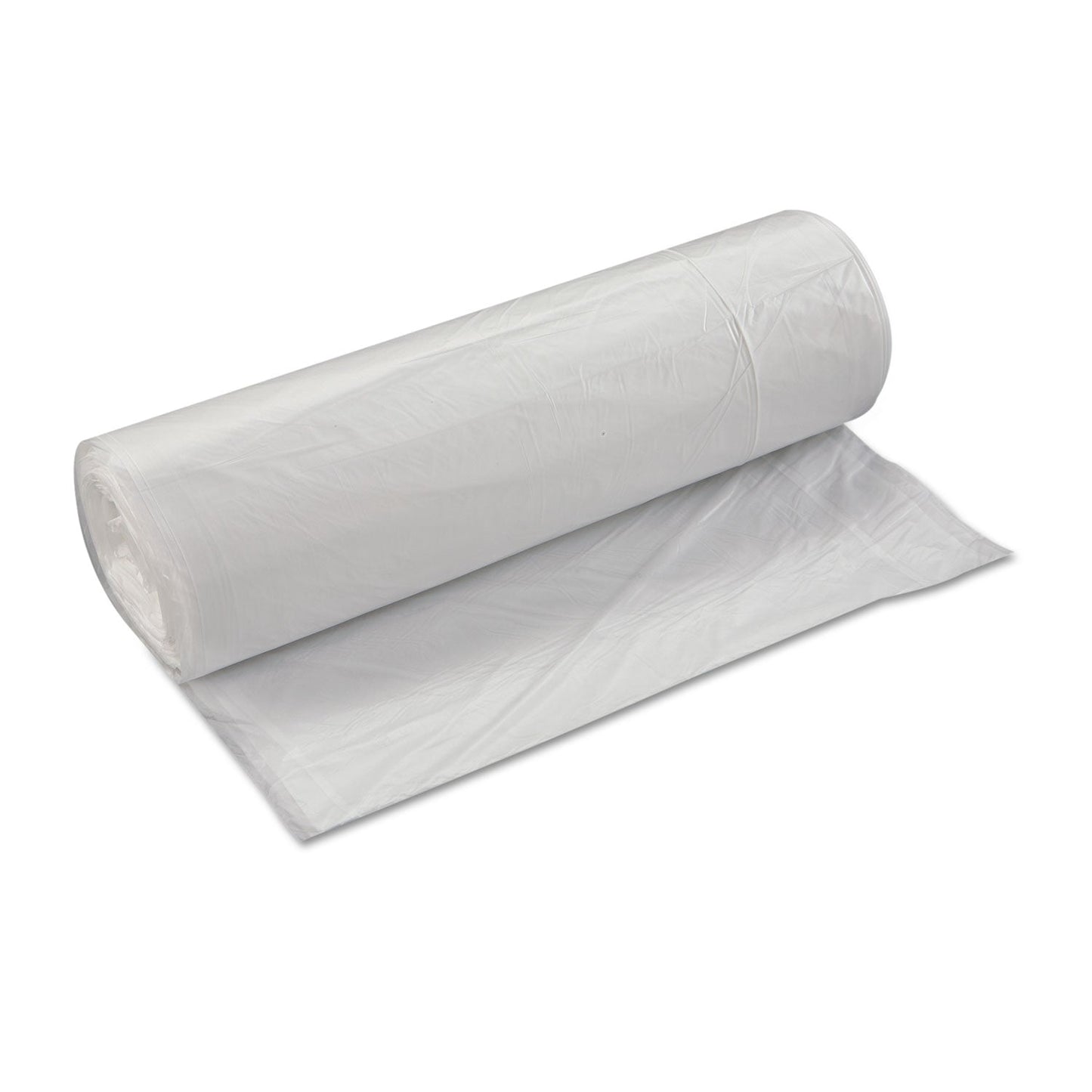 Inteplast Group High-Density Interleaved Commercial Can Liners, 60 gal, 17 microns, 43" x 48", Clear, 200/Carton