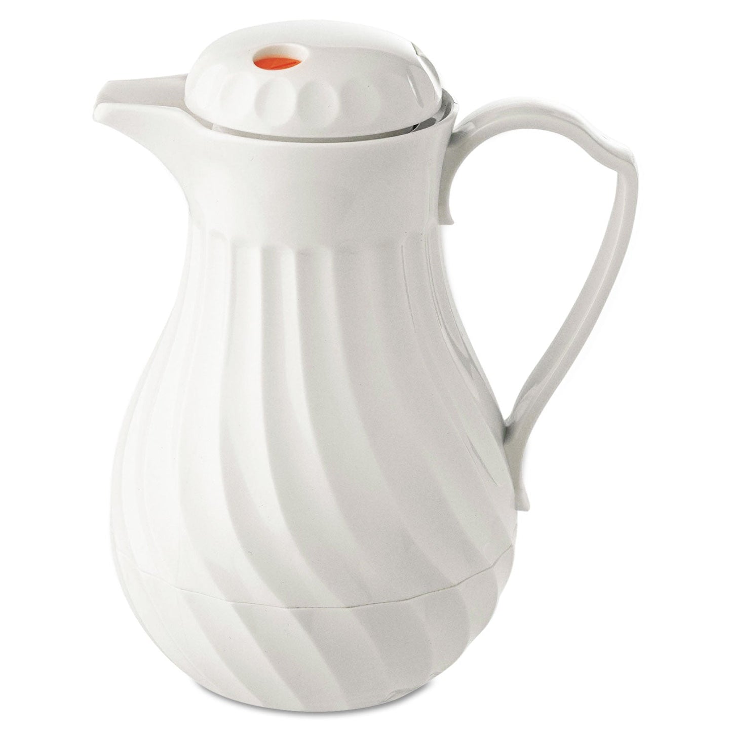 Hormel Poly Lined Carafe, Swirl Design, 64 oz Capacity, White
