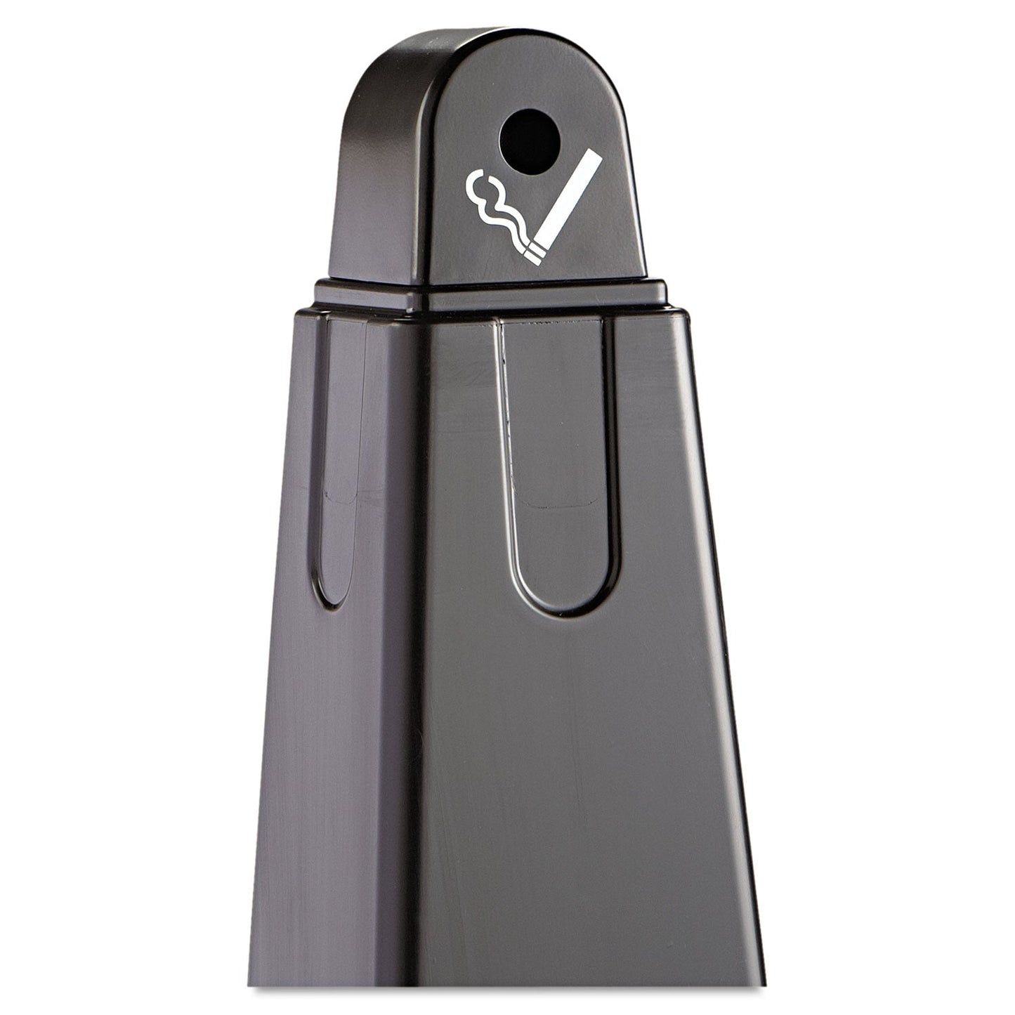 Rubbermaid GroundsKeeper Cigarette Waste Collector, Pyramid, 1 gal, 12.25 x 39.75,  Black