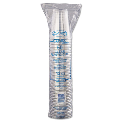 Dart Ultra Clear Cups, 12 oz, PET, 50/Bag, 20 Bags/Carton