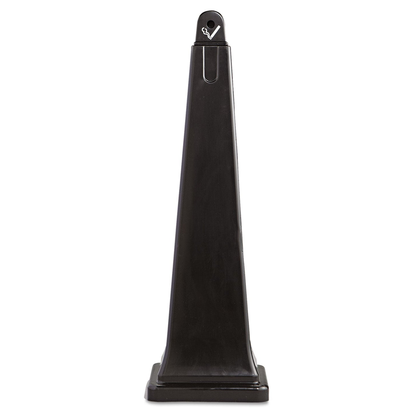 Rubbermaid GroundsKeeper Cigarette Waste Collector, Pyramid, 1 gal, 12.25 x 39.75,  Black