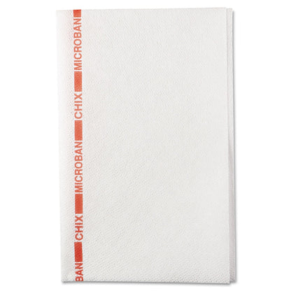 Chix Food Service Towels, Cotton, 13 x 21, White/Red, 150/Carton