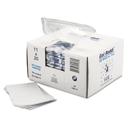 Inteplast Group Ice Bags, 1.5 mil, 11" x 20", Clear, 1,000/Carton