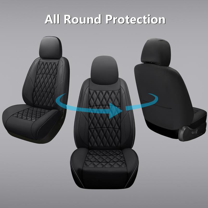 Leather Car Seat Covers,Universal Fit for Most Cars,Suvs and Sedans,Waterproof Luxury Leatherette Cushions, 5 Seats Protectors