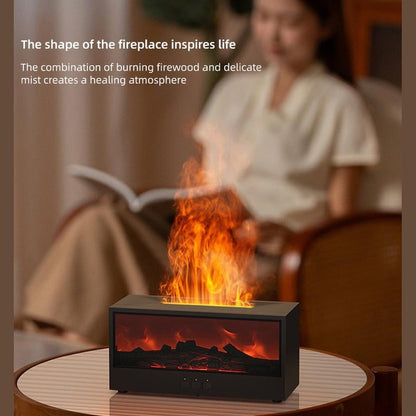 300 Ml Essential Oil Diffuser, 7 Color Flame Modes - Aroma Therapy Device, Air Humidifier , Air Purifier, Fragrance Diffuser, Automatic Shut-Off, Timer and Remote Control, Suitable for Home and Bedroom, Can Be Given as a Gift. Fireplace Humidifier