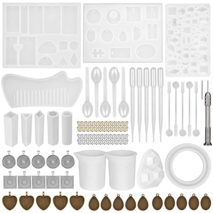 155-Piece: DIY Silicone Casting Molds Tool Jewelry Making Mould Set