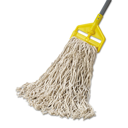 Rubbermaid Economy Cut-End Cotton Wet Mop Head, 24oz, 1" Band, White, 12/Carton